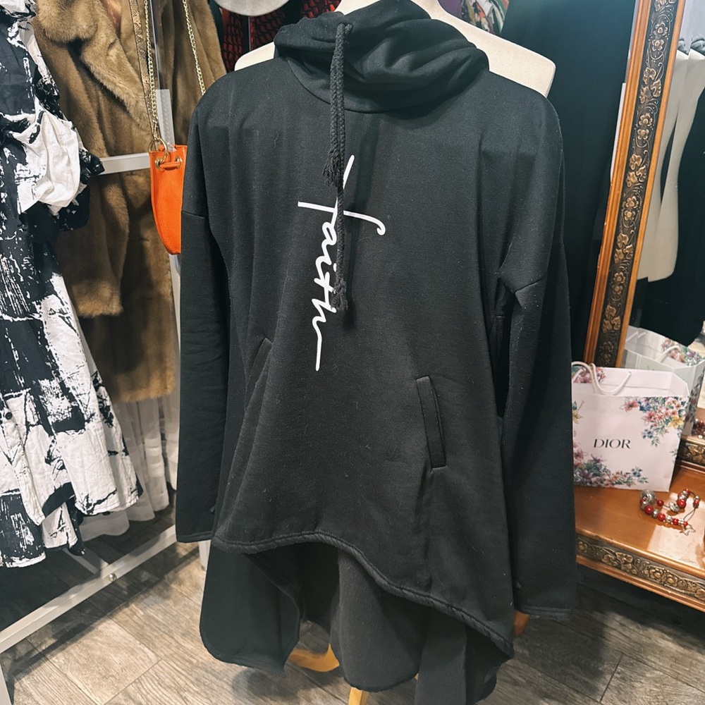 Black Hoodie with Faith Graphic